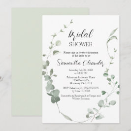 Elegant Eukalyptus Greenery Brautparty Einladung