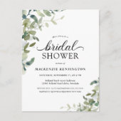 Elegant Eukalyptus Greenery Brautparty Einladungspostkarte (Vorderseite)