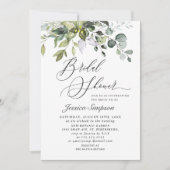 Elegant Eukalyptus Greenery Brautparty FOTO Einladung (Vorderseite)