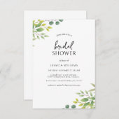 Elegant Eukalyptus Greenery Brautparty Invitati Einladung (Vorne/Hinten)