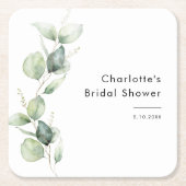 Elegant Eukalyptus Greenery Brautparty Rechteckiger Pappuntersetzer (Vorderseite)