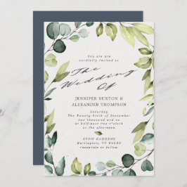 Elegant Eukalyptus Greenery Calligraphy Wedding Einladung