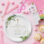 Elegant Eukalyptus Greenery Confirmation Pappteller (Party)