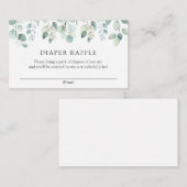 Elegant Eukalyptus Greenery Diaper Raffle Begleitkarte (Vorne/Hinten)