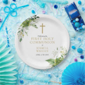 Elegant Eukalyptus Greenery Erste Heilige Kommunio Pappteller (Party)