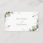 Elegant Eukalyptus Greenery Flat Wedding Platzkarte (Rückseite)