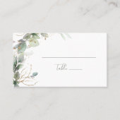 Elegant Eukalyptus Greenery Flat Wedding Platzkarte (Vorderseite)