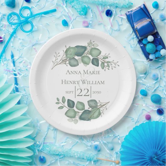 Elegant Eukalyptus Greenery Foliage Blätter Pappteller (Party)