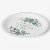 Elegant Eukalyptus Greenery Foliage Blätter Pappteller (Schrägansicht)