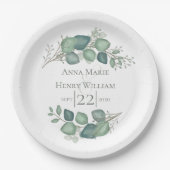 Elegant Eukalyptus Greenery Foliage Blätter Pappteller (Vorderseite)