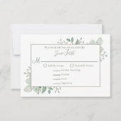 Elegant Eukalyptus Greenery Foliage Blätter RSVP Karte (Vorderseite)