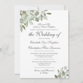Elegant Eukalyptus & Greenery Formal Wedding Einladung (Vorderseite)