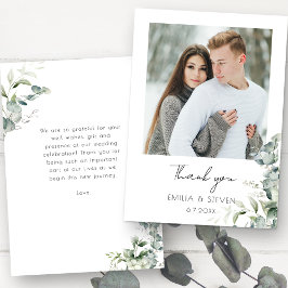 Elegant Eukalyptus Greenery Foto Dankeskarte