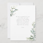 Elegant Eukalyptus Greenery Foto Dankeskarte (Rückseite)