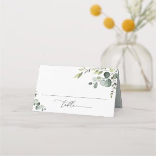 Elegant Eukalyptus Greenery Gefaltete Platzkarte