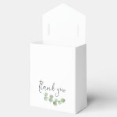 Elegant Eukalyptus Greenery Gold Names Datum Weiß Geschenkschachtel (Geöffnet)