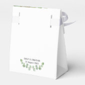 Elegant Eukalyptus Greenery Gold Names Datum Weiß Geschenkschachtel (Rückseite)