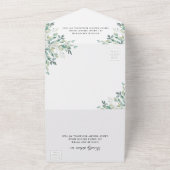 Elegant Eukalyptus Greenery Gold Rustikale Hochzei All In One Einladung (Außenbereich)