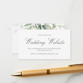 Elegant Eukalyptus Greenery Gold Wedding Website Begleitkarte