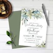 Elegant Eukalyptus Greenery Graduation Party Einladung
