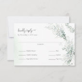 Elegant Eukalyptus Greenery Hochzeit RSVP Karte (Vorderseite)
