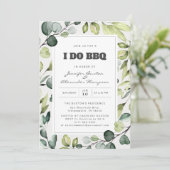 Elegant Eukalyptus Greenery I Do GRILLEN Party Einladung (Stehend Vorderseite)