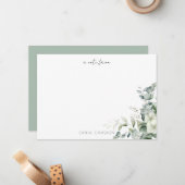 Elegant Eukalyptus Greenery Mitteilungskarte (Vorderseite/Rückseite Beispiel)