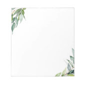 Elegant Eukalyptus Greenery Notizblock (Vorderseite)