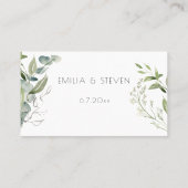 Elegant Eukalyptus Greenery Platzkarte (Rückseite)