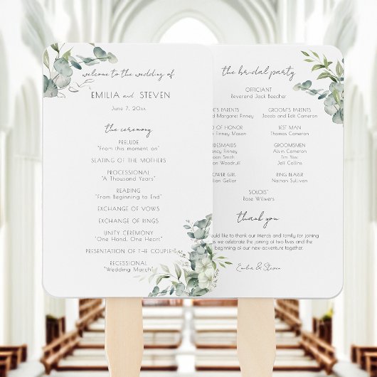 Elegant Eukalyptus Greenery Program Fächer