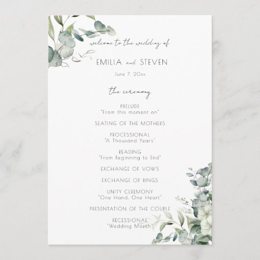 Elegant Eukalyptus Greenery Programm (Vorderseite)