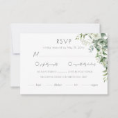 Elegant Eukalyptus Greenery RSVP Karte (Vorderseite)