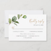 Elegant Eukalyptus Greenery RSVP Karte (Vorderseite)