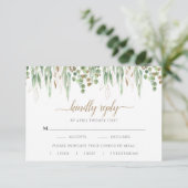 Elegant Eukalyptus Greenery RSVP Karte (Stehend Vorderseite)