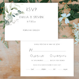 Elegant Eukalyptus Greenery RSVP Karte