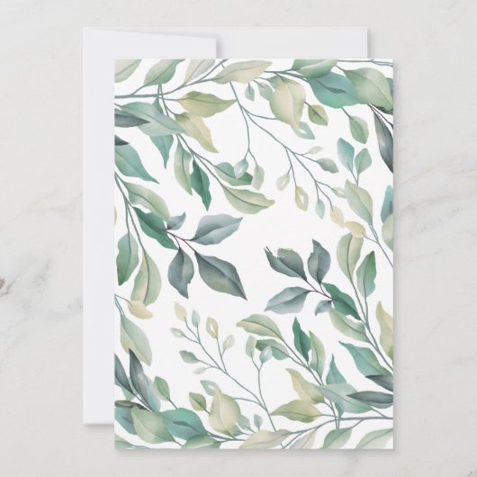 Elegant Eukalyptus Greenery Rustic Bridal Luncheon Einladung (Rückseite)