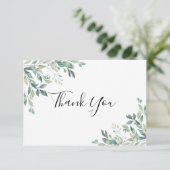 Elegant Eukalyptus Greenery Rustic Dankeschön Kart Dankeskarte (Stehend Vorderseite)