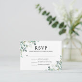 Elegant Eukalyptus Greenery Rustic Wedding RSVP Begleitkarte (Stehend Vorderseite)