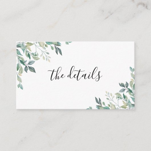 Elegant Eukalyptus Greenery Rustic Wedding RSVP Begleitkarte (Vorderseite)