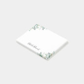 Elegant Eukalyptus Greenery Rustikale Grüne Blätte Post-it Klebezettel (angewinkelt)