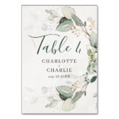 Elegant Eukalyptus Greenery Rustikaler Chic Tischnummer (Rückseite)