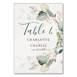 Elegant Eukalyptus Greenery Rustikaler Chic Tischnummer