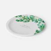 Elegant Eukalyptus Greenery Sage Pappteller (Schrägansicht)