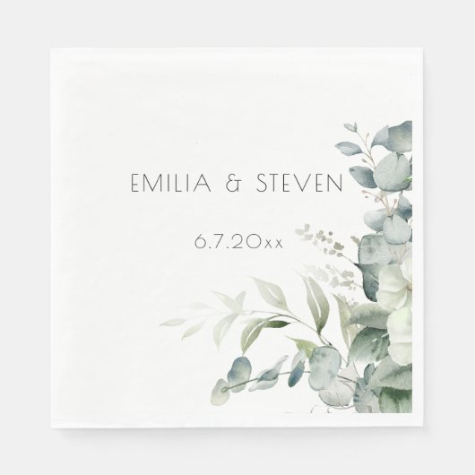 Elegant Eukalyptus Greenery Serviette (Vorderseite)