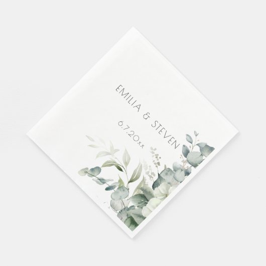 Elegant Eukalyptus Greenery Serviette (Ecke)