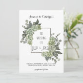 Elegant Eukalyptus Greenery Silver Frame Einladung (Stehend Vorderseite)