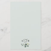 Elegant Eukalyptus Greenery Simple Wedding Menu (Rückseite)
