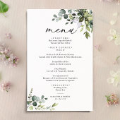 Elegant Eukalyptus Greenery Simple Wedding Menu