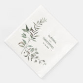 Elegant Eukalyptus Greenery Stem & Leaf Serviette (Ecke)