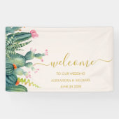 Elegant Eukalyptus Greenery Succulents Wedding Banner (Horizontal)